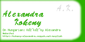 alexandra kokeny business card